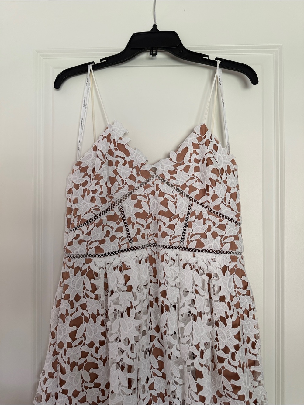 Self Portrait Azalea Lace Sweetheart Dress White US8 / UK12
